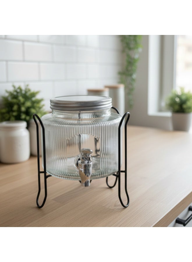 موزع مياه باردة زجاجي سعة 2500 مل، موزع مشروبات، إبريق زجاجي مع صنبور، موزع مشروبات، إبريق زجاجي - Image 1